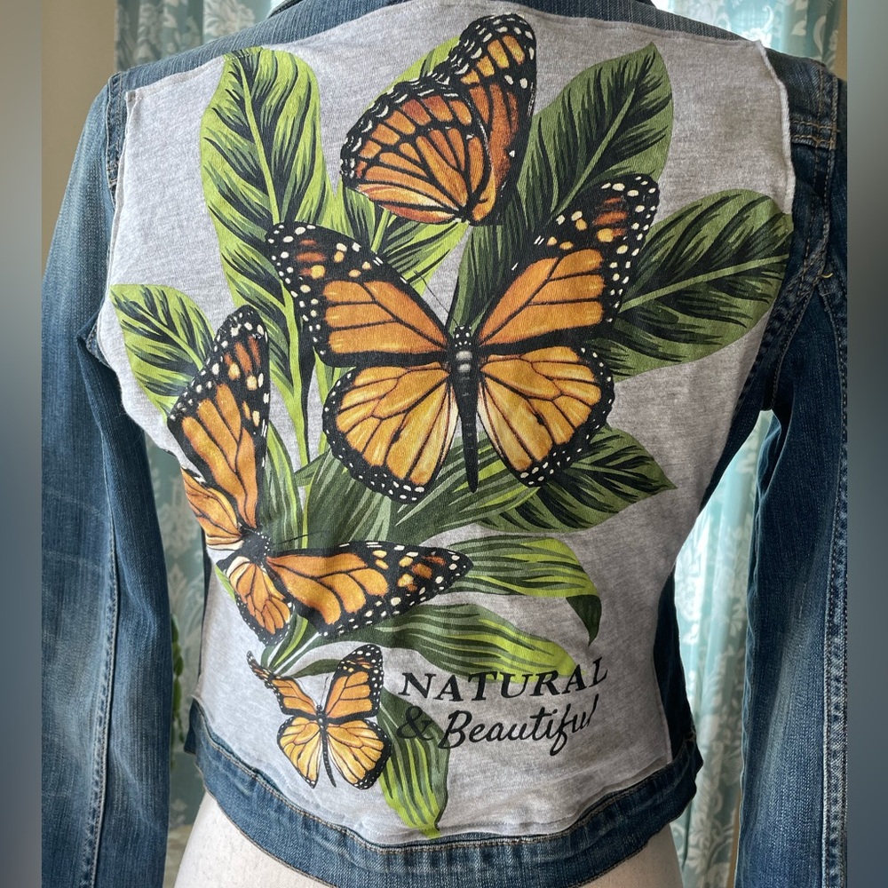 Jessica Simpson butterfly patch jean jacket - Picture 5 of 10